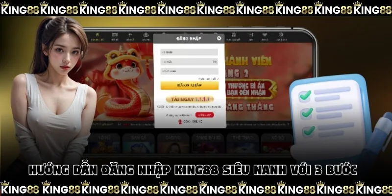 Hướng dẫn đăng nhập King88 siêu nanh với 3 bước